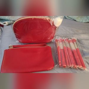 BH cosmetics makeup brushes and cosmetic bags.